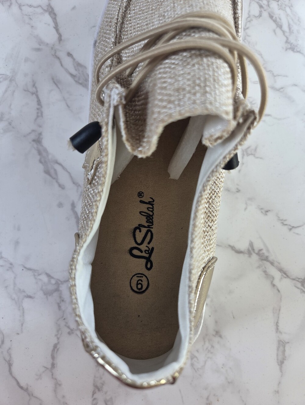 Metallic Gold Casual Lace-Up Shoes(A46) Women / Men - Picture 5 of 6